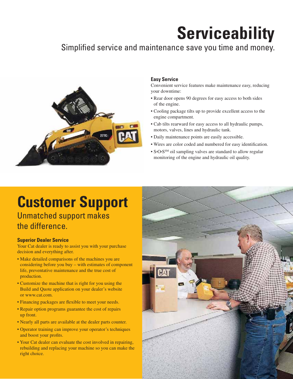 Serviceability, Customer support, Unmatched support makes the difference | Milton CAT 287C Series2 User Manual | Page 7 / 12