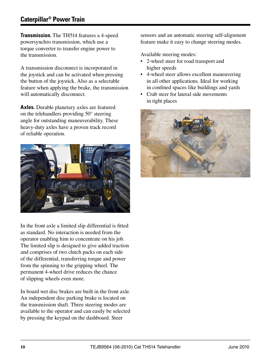 Caterpillar, Power train | Milton CAT TH514 User Manual | Page 10 / 16