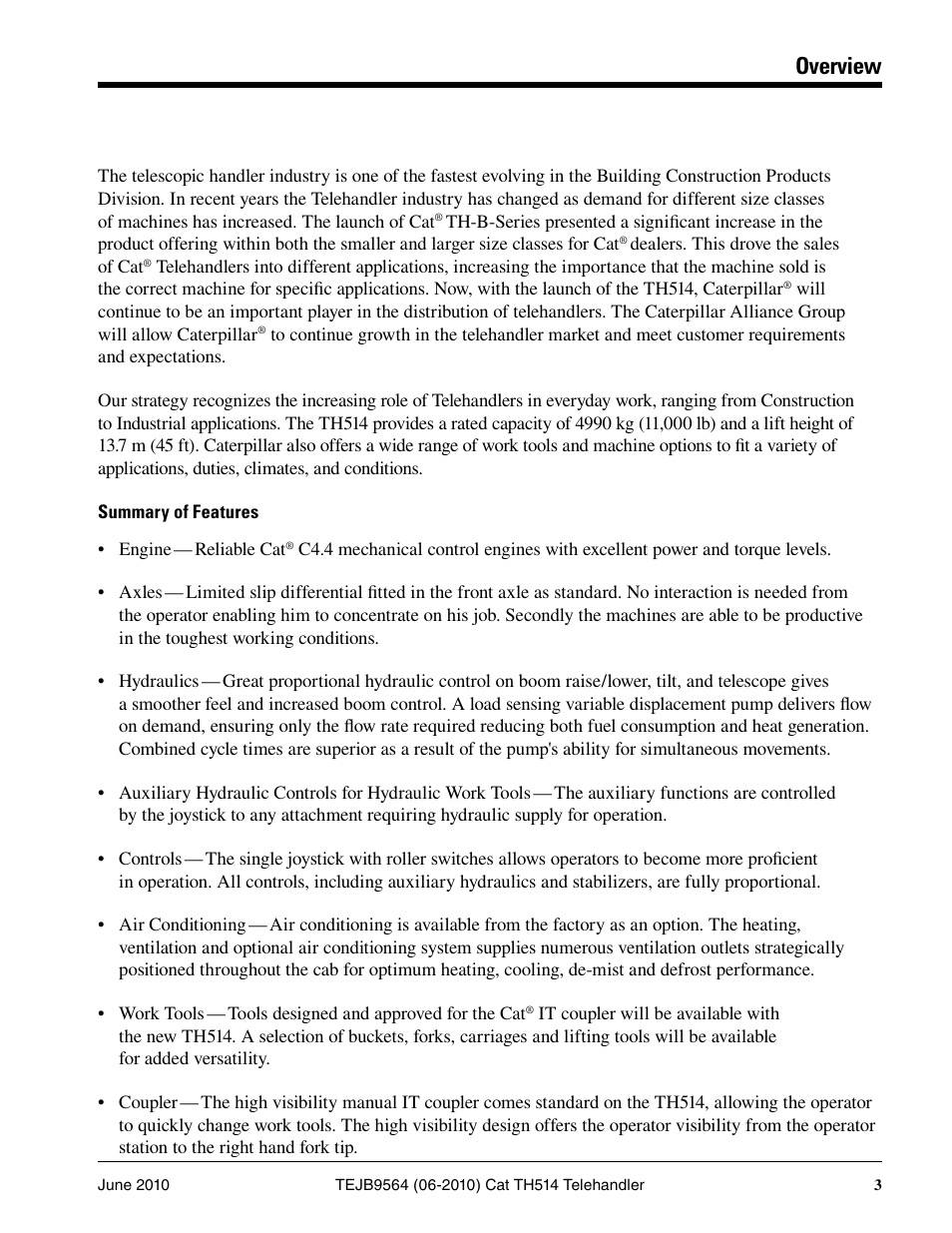 Overview | Milton CAT TH514 User Manual | Page 3 / 16