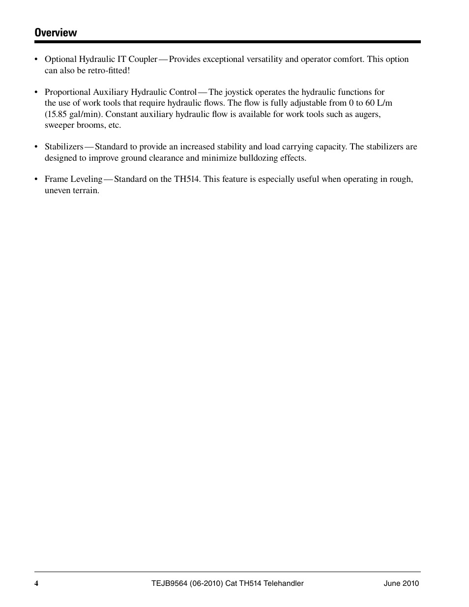 Overview | Milton CAT TH514 User Manual | Page 4 / 16