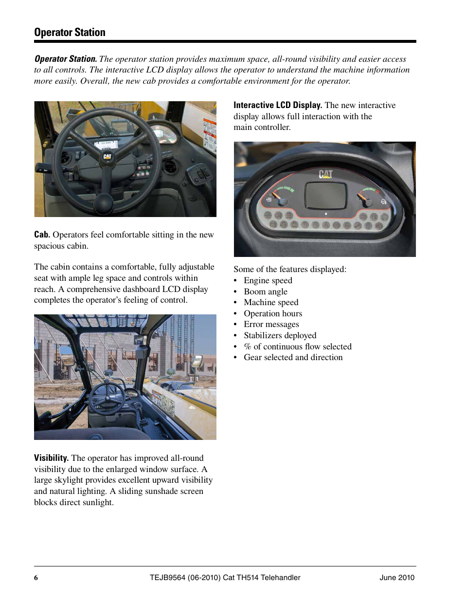 Operator station | Milton CAT TH514 User Manual | Page 6 / 16