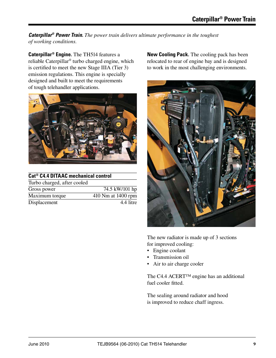 Caterpillar, Power train | Milton CAT TH514 User Manual | Page 9 / 16