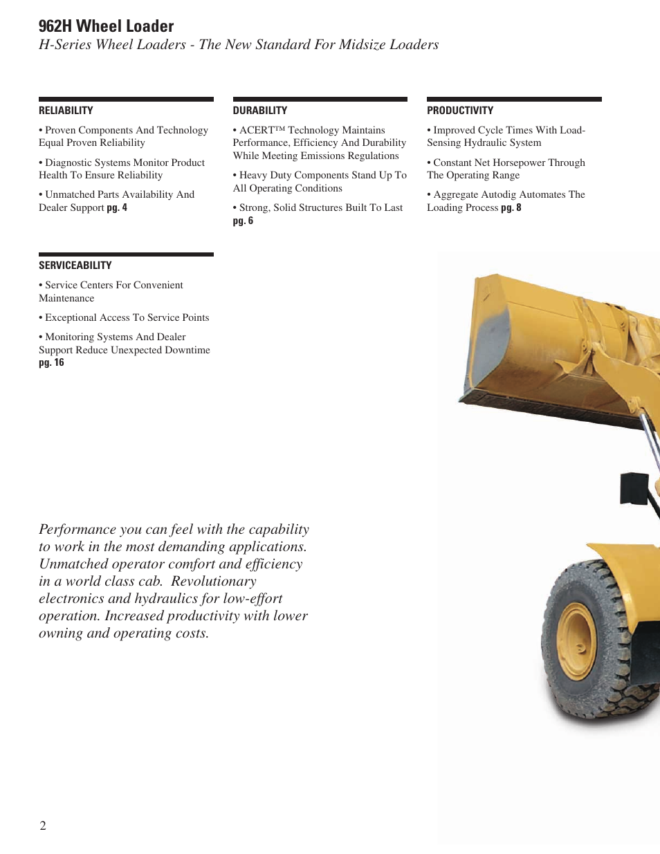 962h wheel loader | Milton CAT 962H User Manual | Page 2 / 32