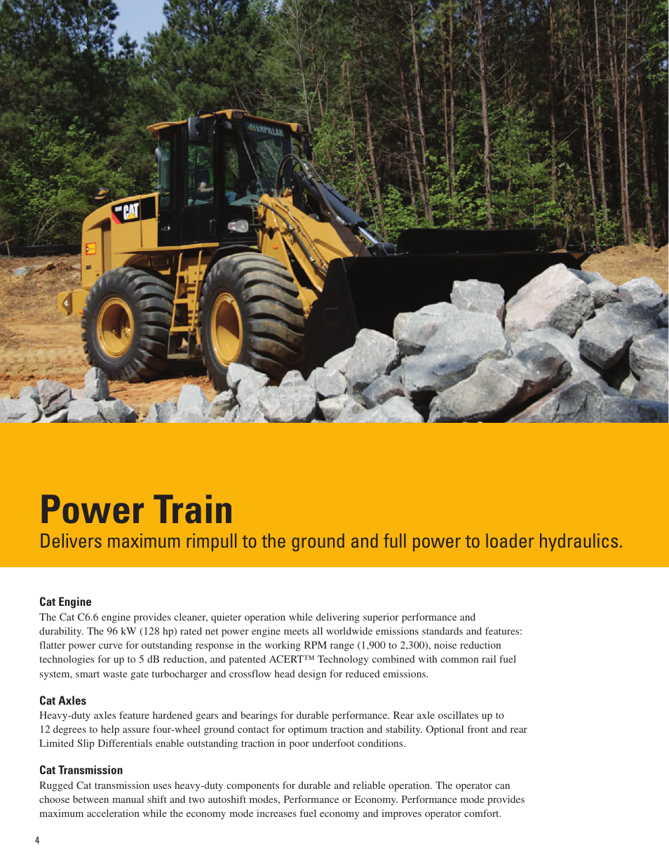 Power train, Cat engine, Cat axles | Cat transmission | Milton CAT 924H User Manual | Page 4 / 20