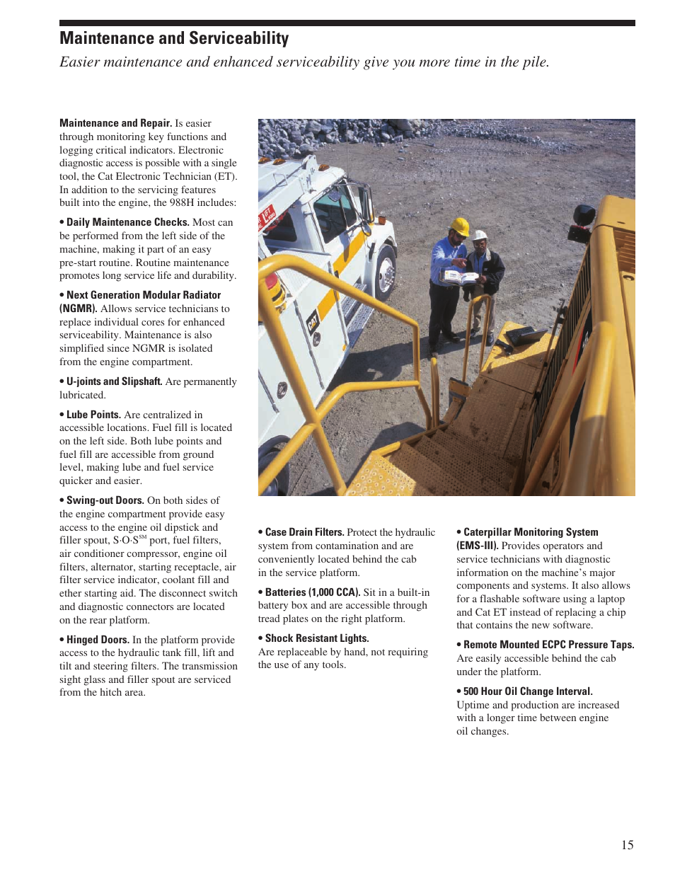 Maintenance and serviceability | Milton CAT 988H User Manual | Page 15 / 28