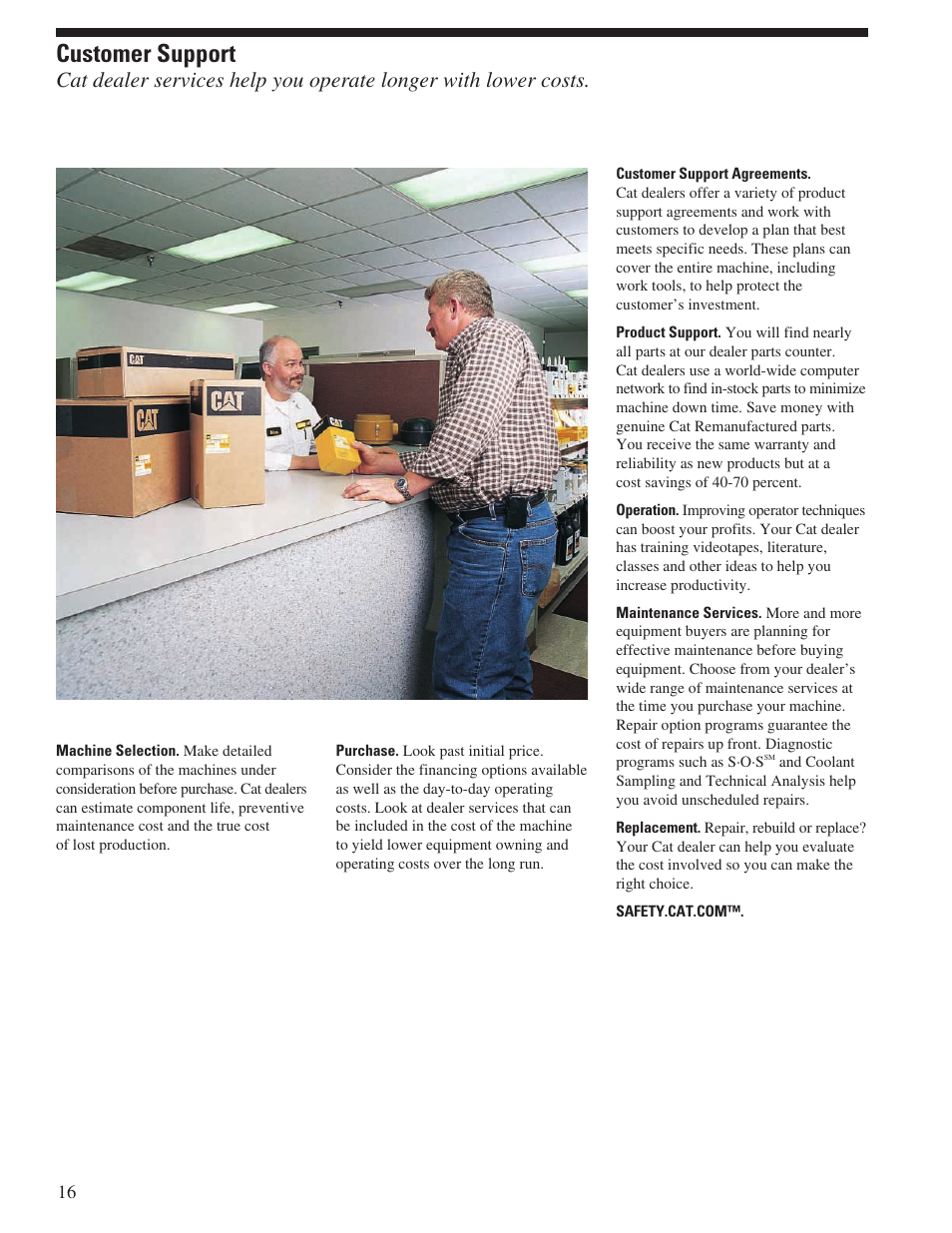 Customer support | Milton CAT 988H User Manual | Page 16 / 28