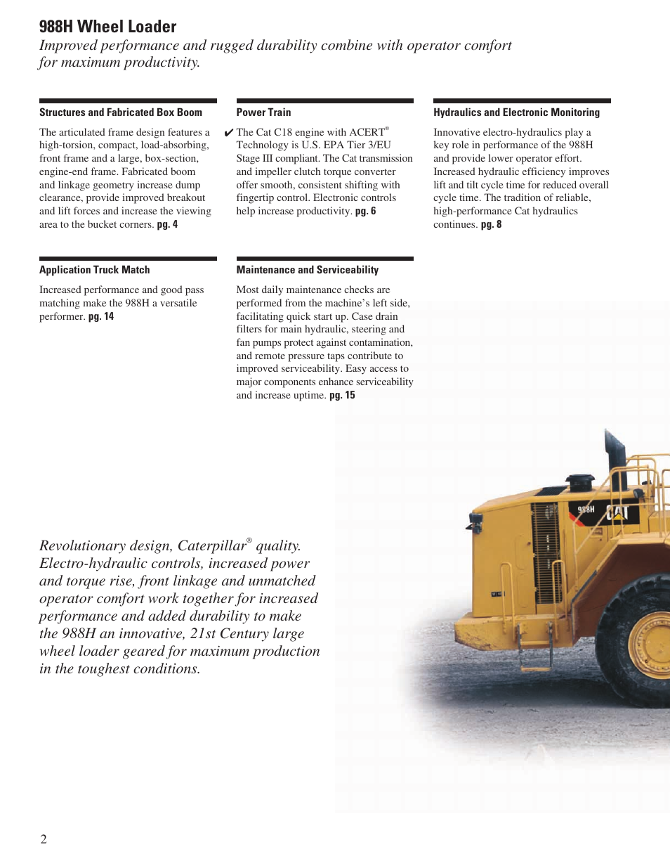 988h wheel loader | Milton CAT 988H User Manual | Page 2 / 28