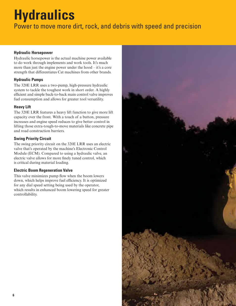 Hydraulics | Milton CAT 320E LRR User Manual | Page 6 / 28