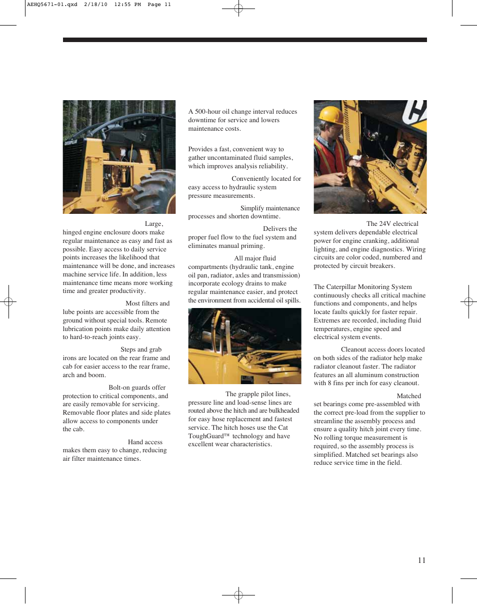 Serviceability, Ease of service increases productivity | Milton CAT 535C User Manual | Page 11 / 20