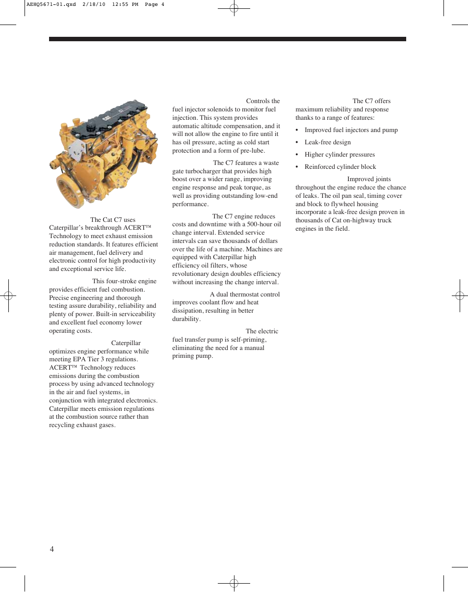 Engine | Milton CAT 535C User Manual | Page 4 / 20