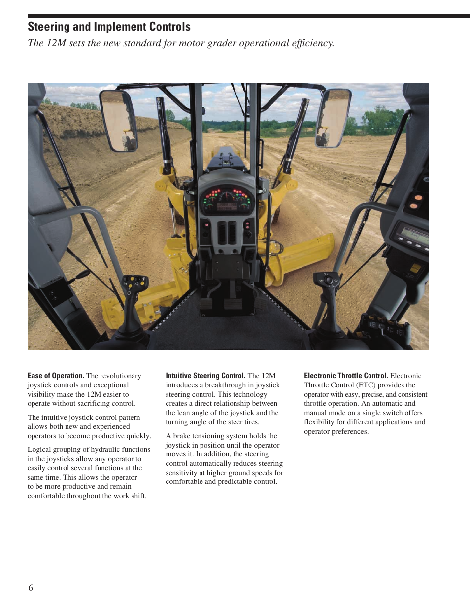 Steering and implement controls | Milton CAT 12M User Manual | Page 6 / 28