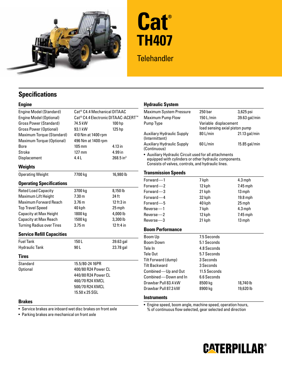 Milton CAT TH407 User Manual | 2 pages