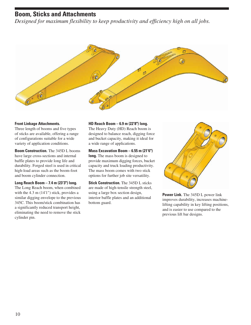 Boom, sticks and attachments | Milton CAT 345D L User Manual | Page 10 / 36