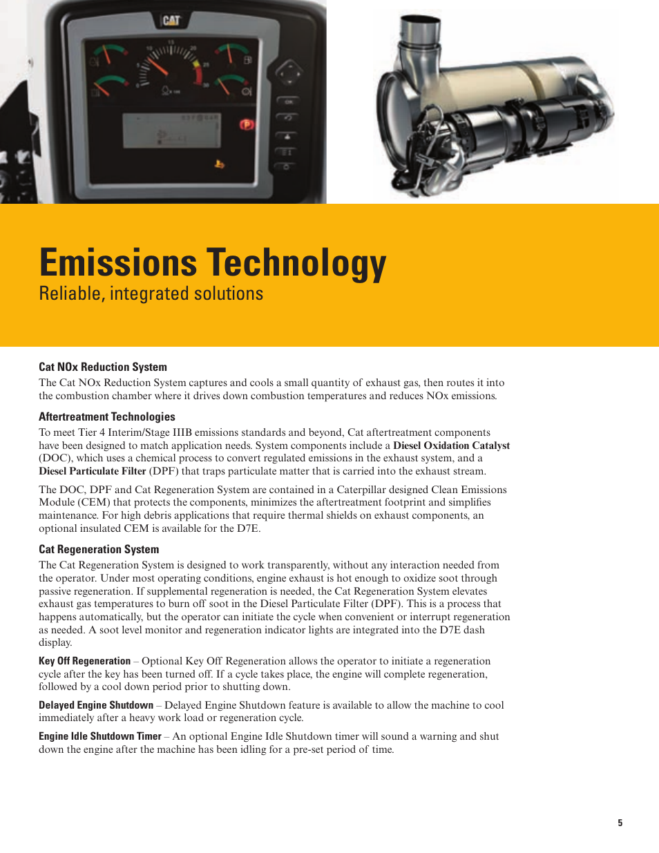 Emissions technology, Reliable, integrated solutions | Milton CAT D7E Tier 4 Interim-Stage IIIB User Manual | Page 5 / 16