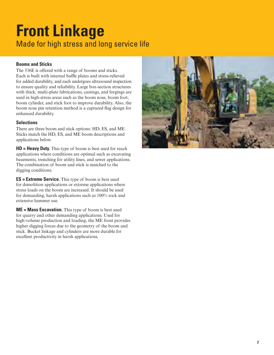 Front linkage, Made for high stress and long service life | Milton CAT 336E L User Manual | Page 7 / 32