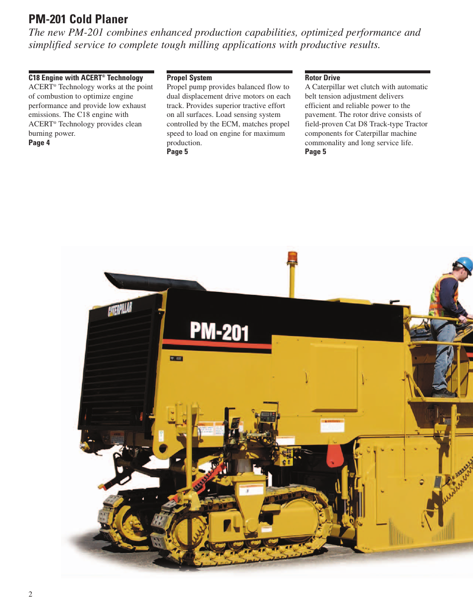 Pm-201 cold planer | Milton CAT PM 201 User Manual | Page 2 / 16