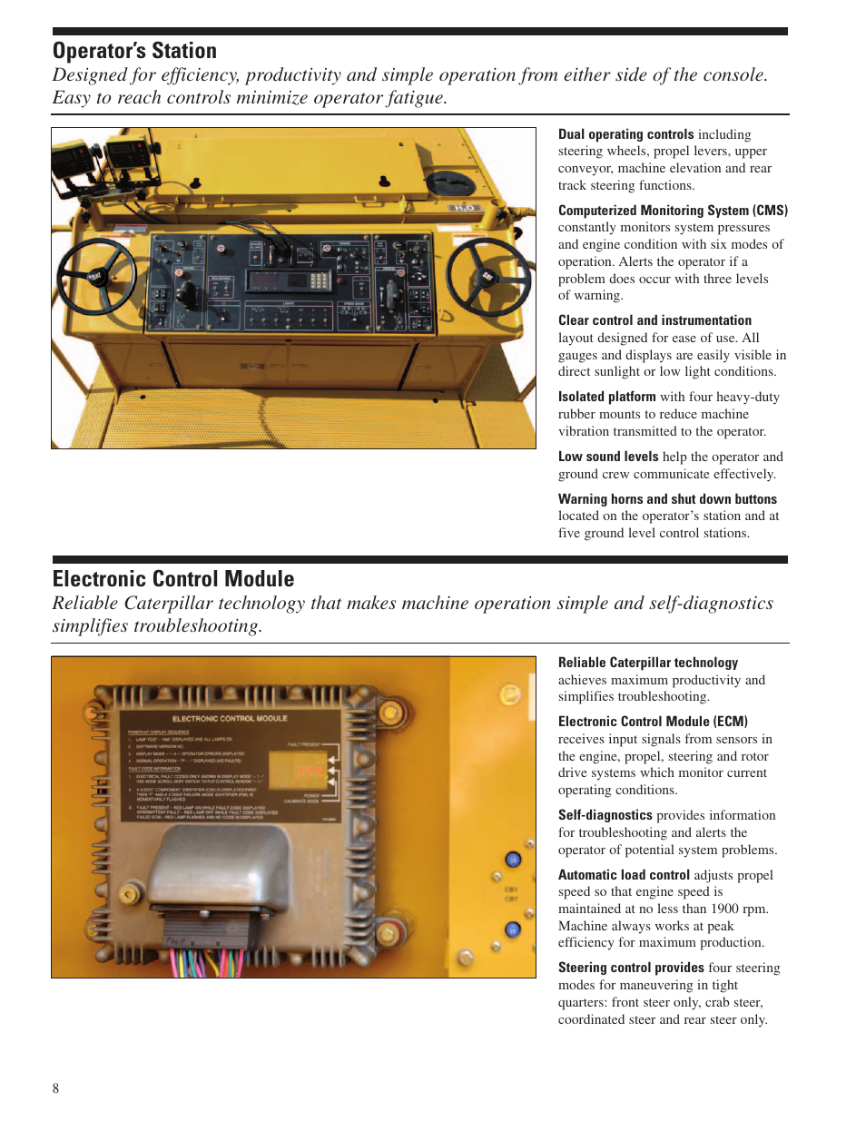 Operator’s station, Electronic control module | Milton CAT PM 201 User Manual | Page 8 / 16