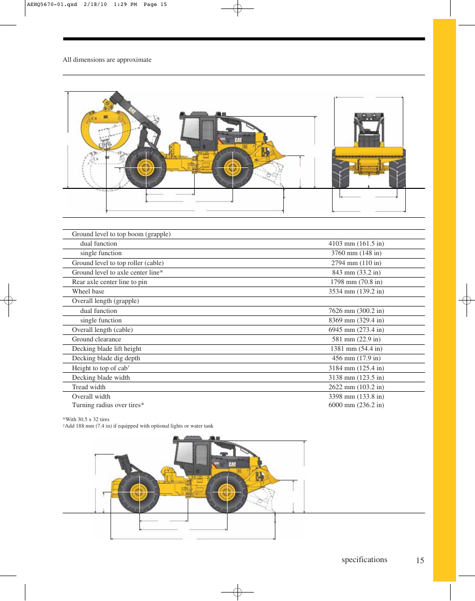 Dimensions | Milton CAT 525C User Manual | Page 15 / 20