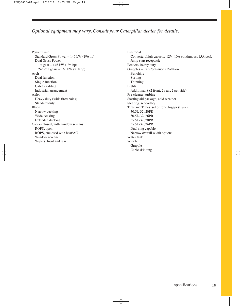 Optional equipment | Milton CAT 525C User Manual | Page 19 / 20