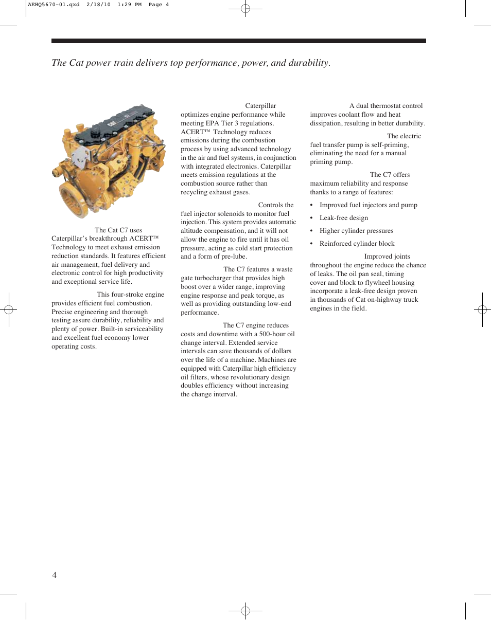 Engine | Milton CAT 525C User Manual | Page 4 / 20