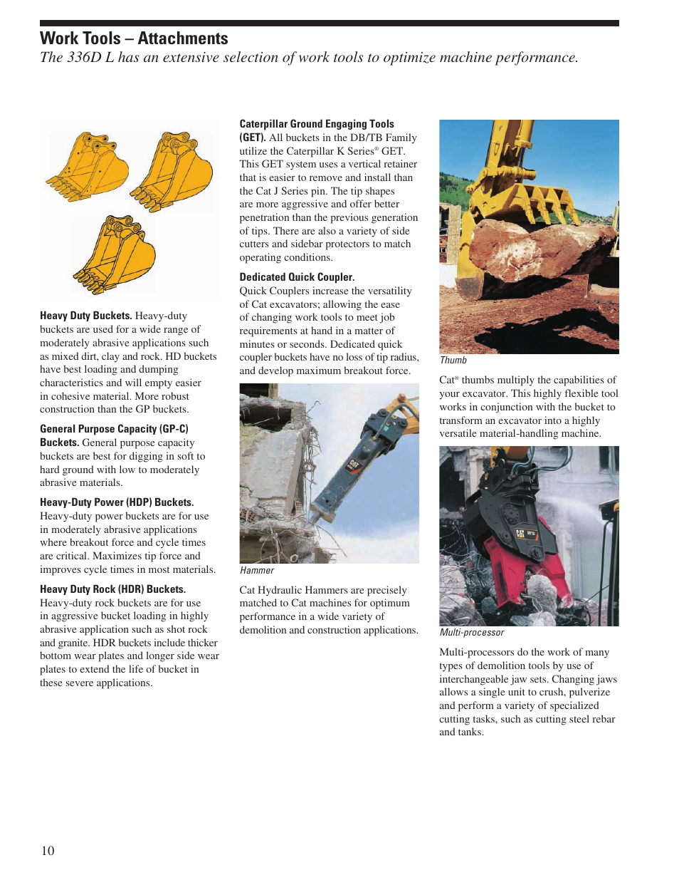 Work tools – attachments | Milton CAT 336D L User Manual | Page 10 / 28