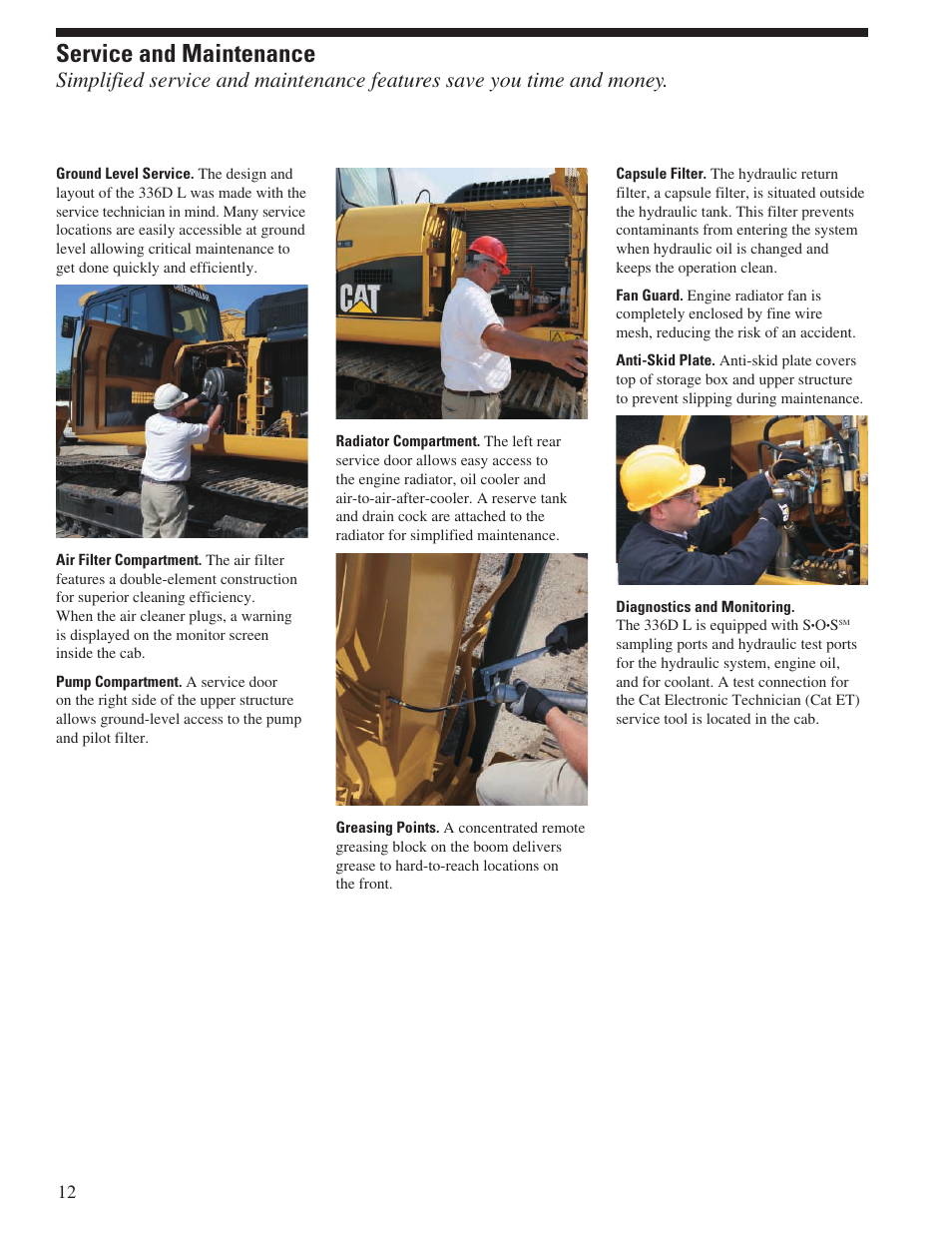 Service and maintenance | Milton CAT 336D L User Manual | Page 12 / 28
