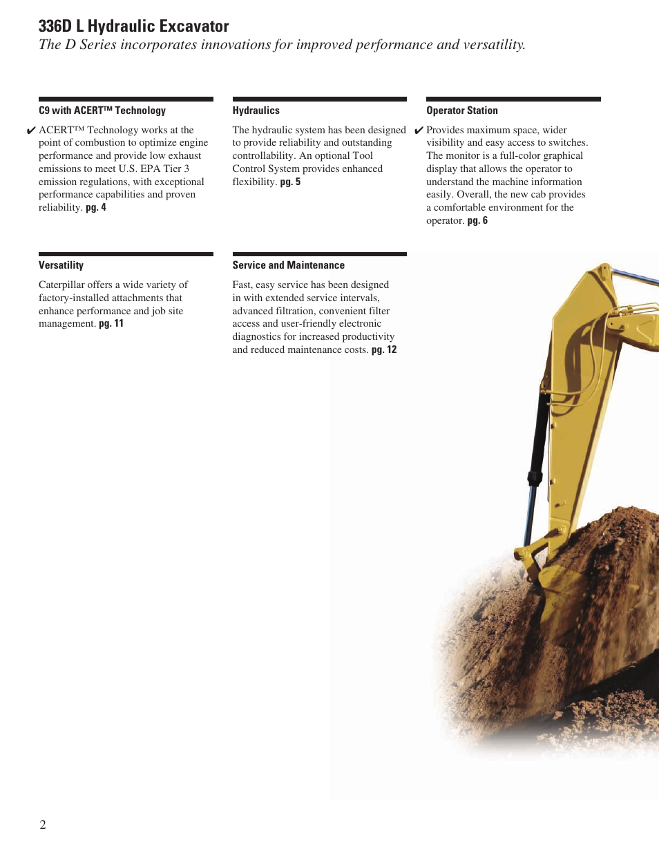 336d l hydraulic excavator | Milton CAT 336D L User Manual | Page 2 / 28