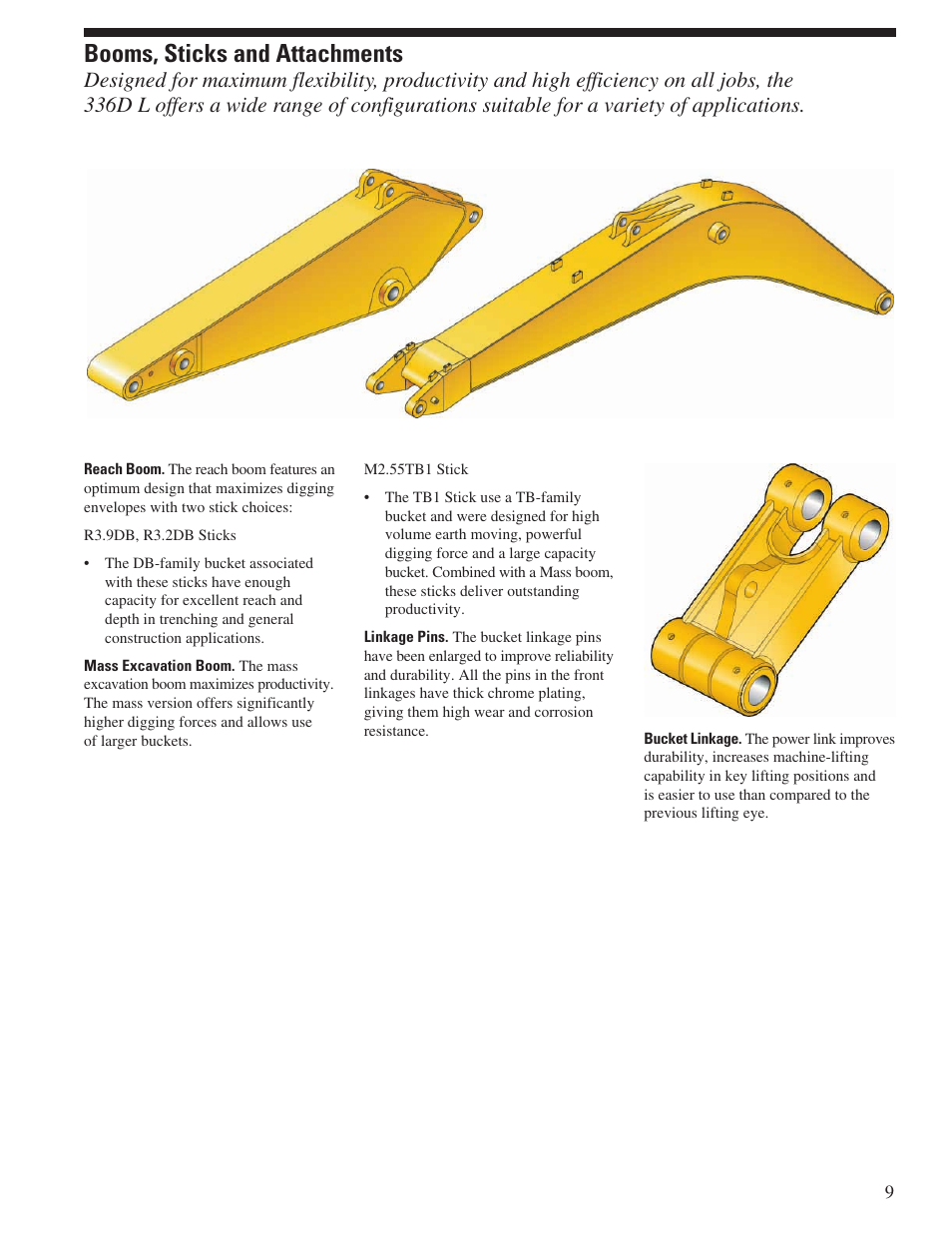 Booms, sticks and attachments | Milton CAT 336D L User Manual | Page 9 / 28