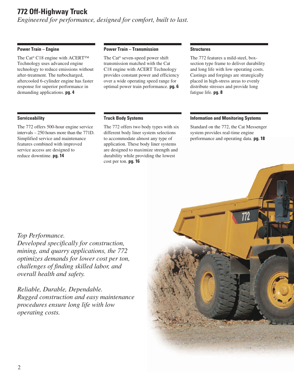 772 off-highway truck | Milton CAT 772 User Manual | Page 2 / 32