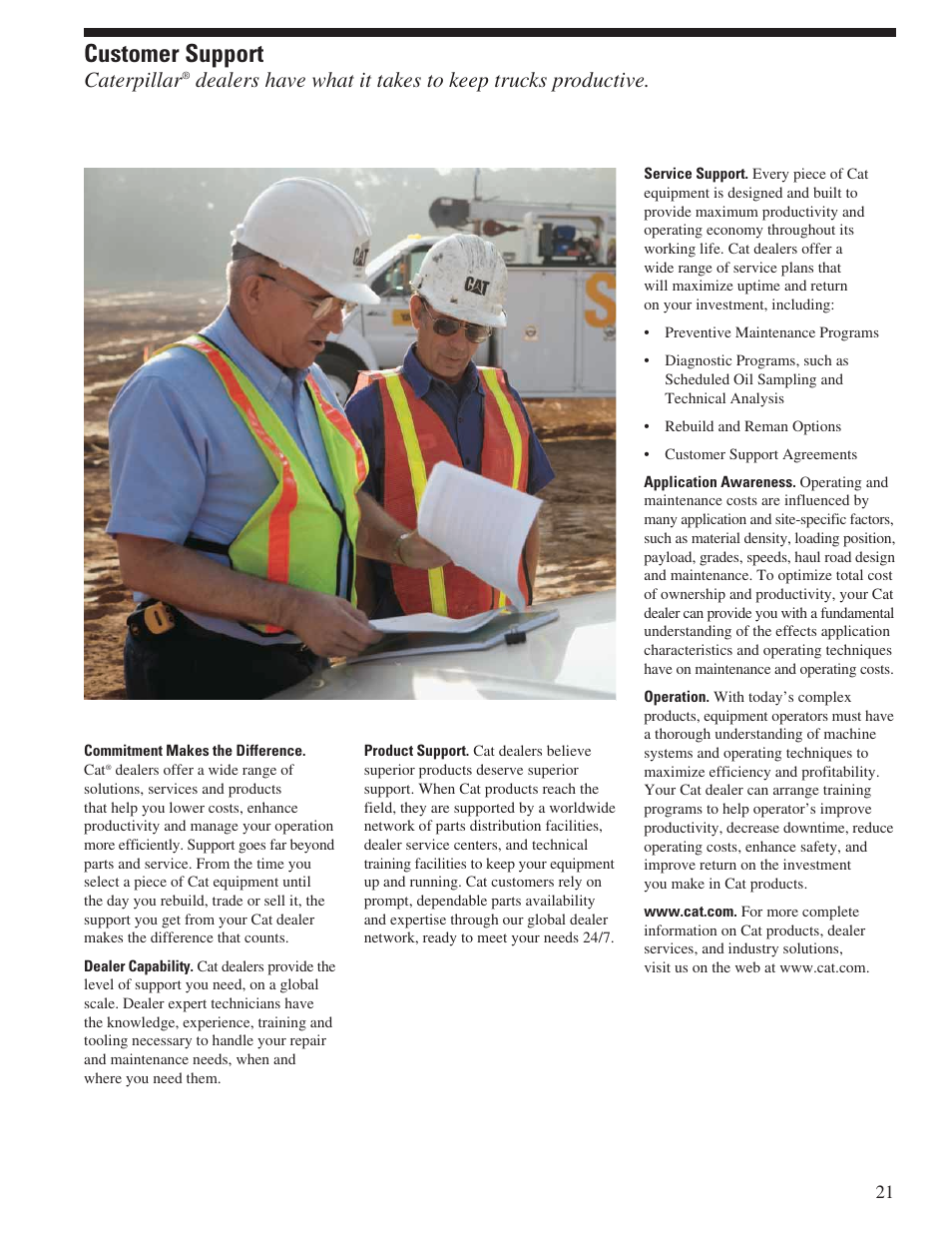 Customer support, Caterpillar | Milton CAT 772 User Manual | Page 21 / 32