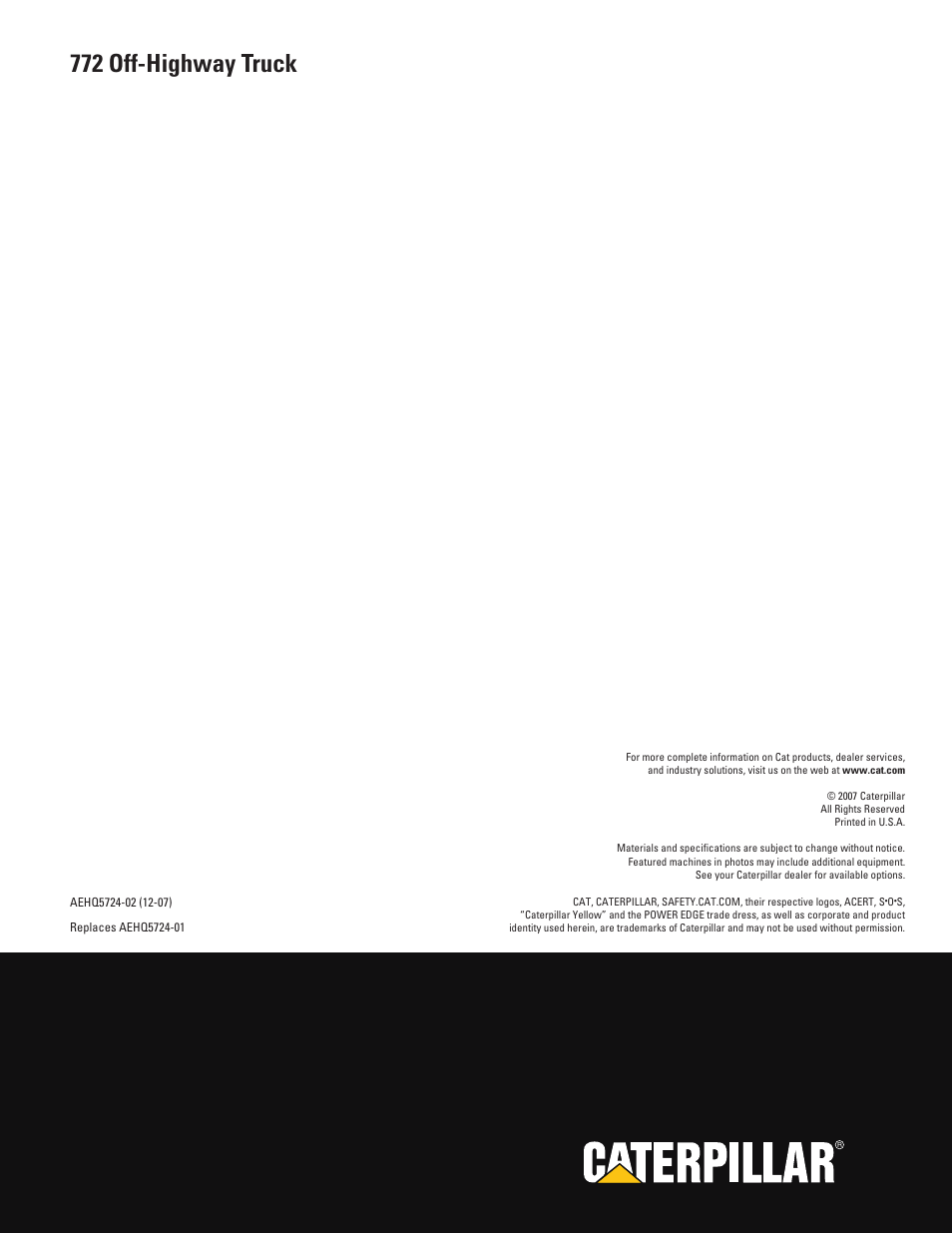 772 off-highway truck | Milton CAT 772 User Manual | Page 32 / 32