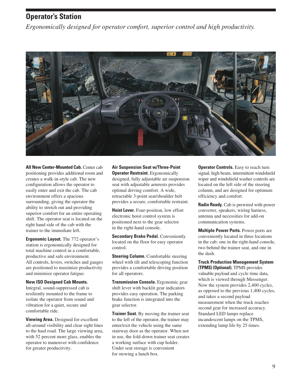 Operator’s station | Milton CAT 772 User Manual | Page 9 / 32
