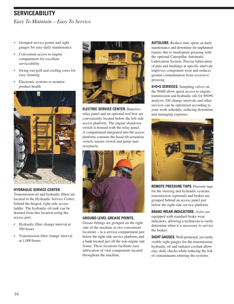 Serviceability, Easy to maintain – easy to service | Milton CAT 966H User Manual | Page 16 / 28