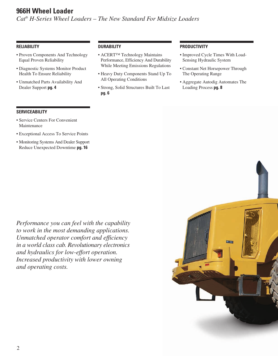 966h wheel loader | Milton CAT 966H User Manual | Page 2 / 28
