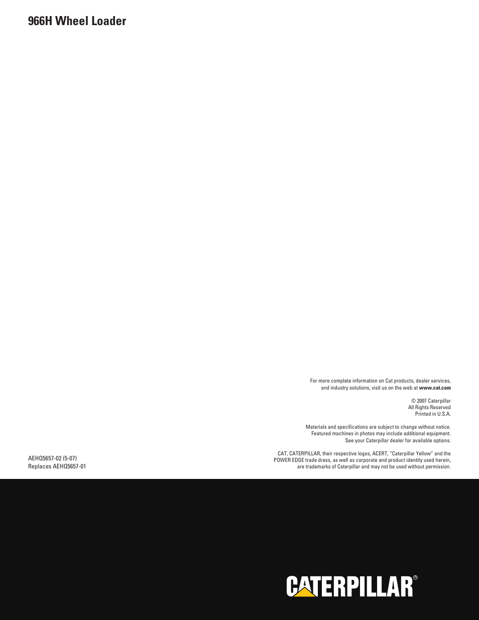 966h wheel loader | Milton CAT 966H User Manual | Page 28 / 28