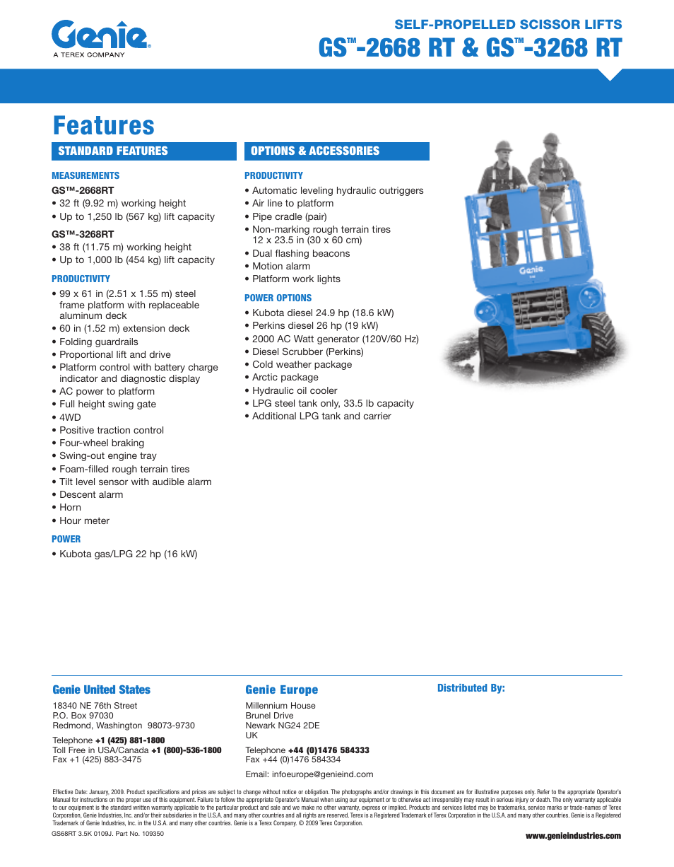 2668 rt & gs, 3268 rt, Features | Milton CAT GS3268 RT User Manual | Page 2 / 2