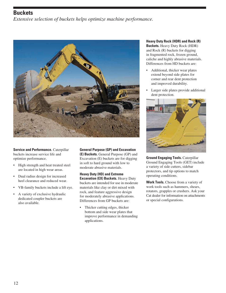 Buckets | Milton CAT 365C L User Manual | Page 12 / 28