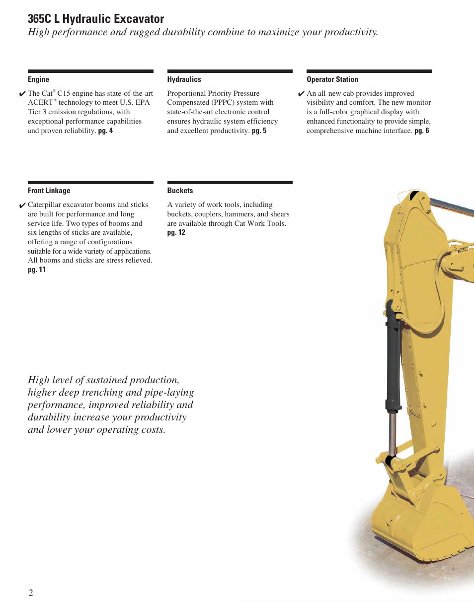 365c l hydraulic excavator | Milton CAT 365C L User Manual | Page 2 / 28