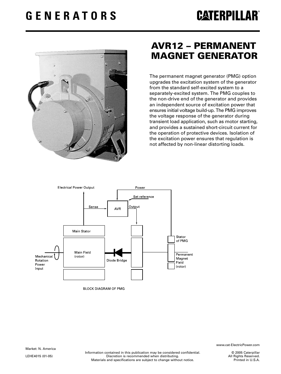 Milton CAT D100-6_S 100 kW PMG Excitation System User Manual | 1 page