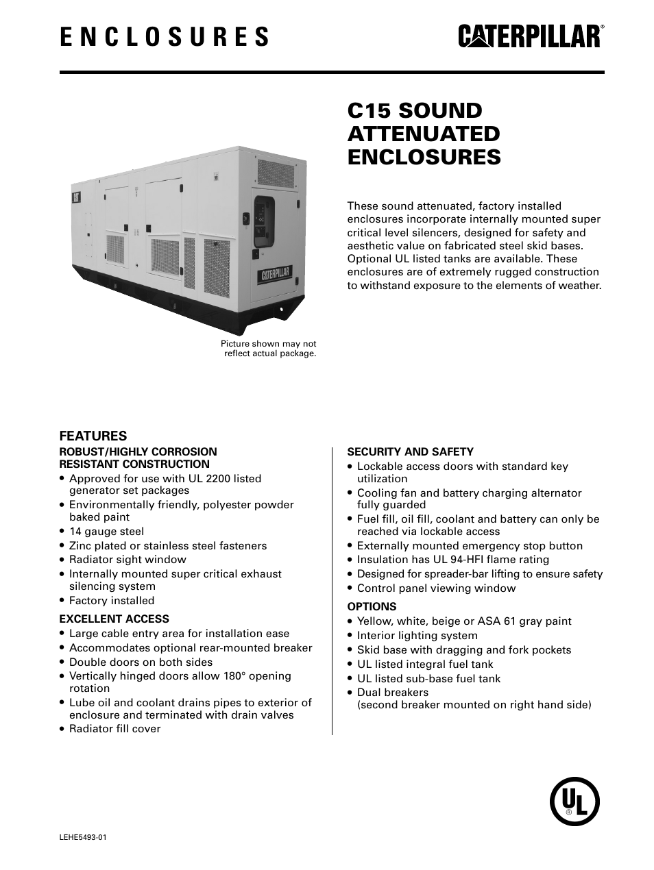 Milton CAT C15 Factory Sound Attenuated Enclosures User Manual | 2 pages