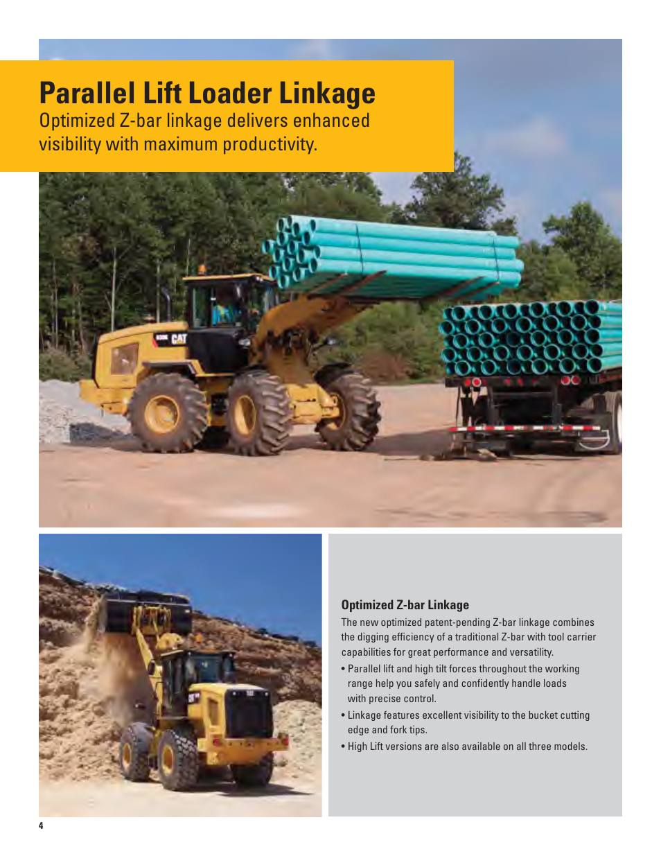 Parallel lift loader linkage, Industry leading operator station | Milton CAT 938K User Manual | Page 4 / 36