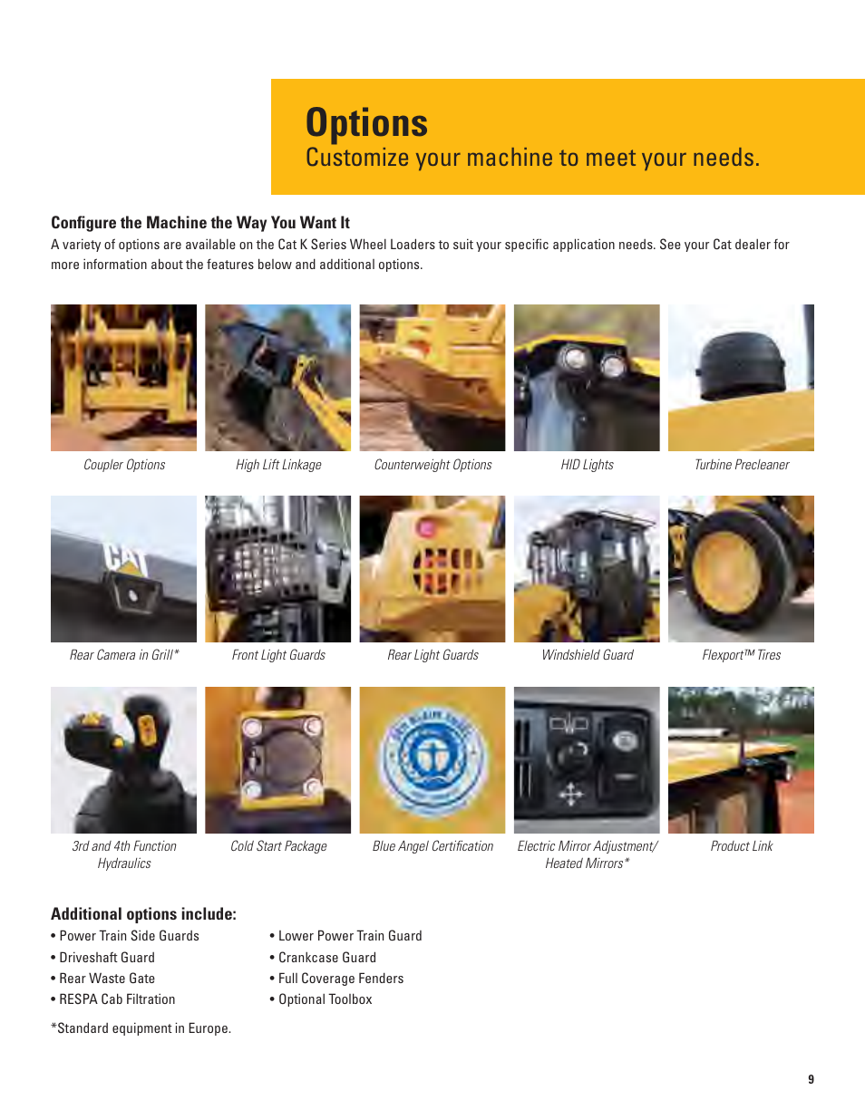 Options, Customize your machine to meet your needs | Milton CAT 938K User Manual | Page 9 / 36