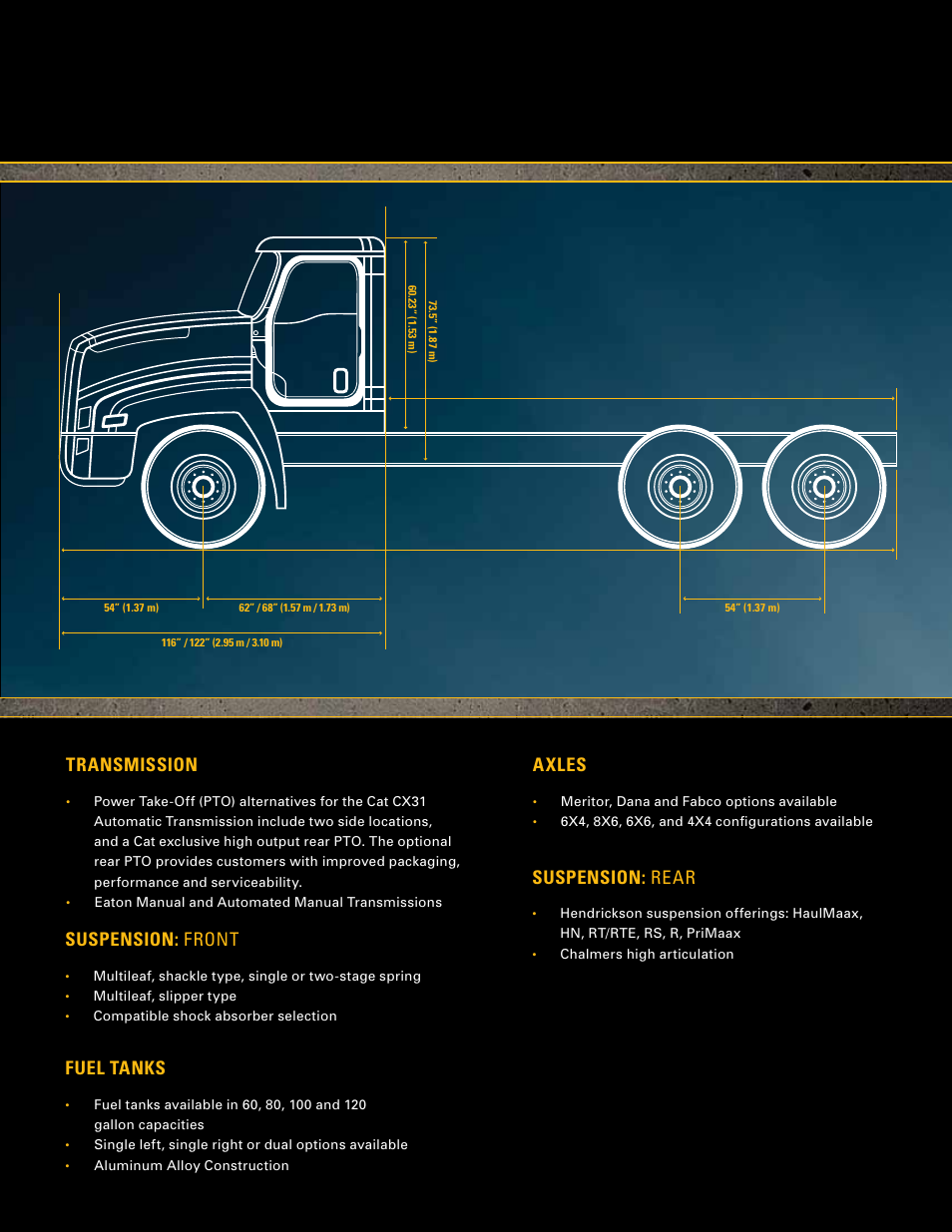 Dealer handout-008v1_catlr 2, Transmission, Suspension: front | Fuel tanks, Axles, Suspension: rear | Milton CAT CT660 Specifications User Manual | Page 3 / 4