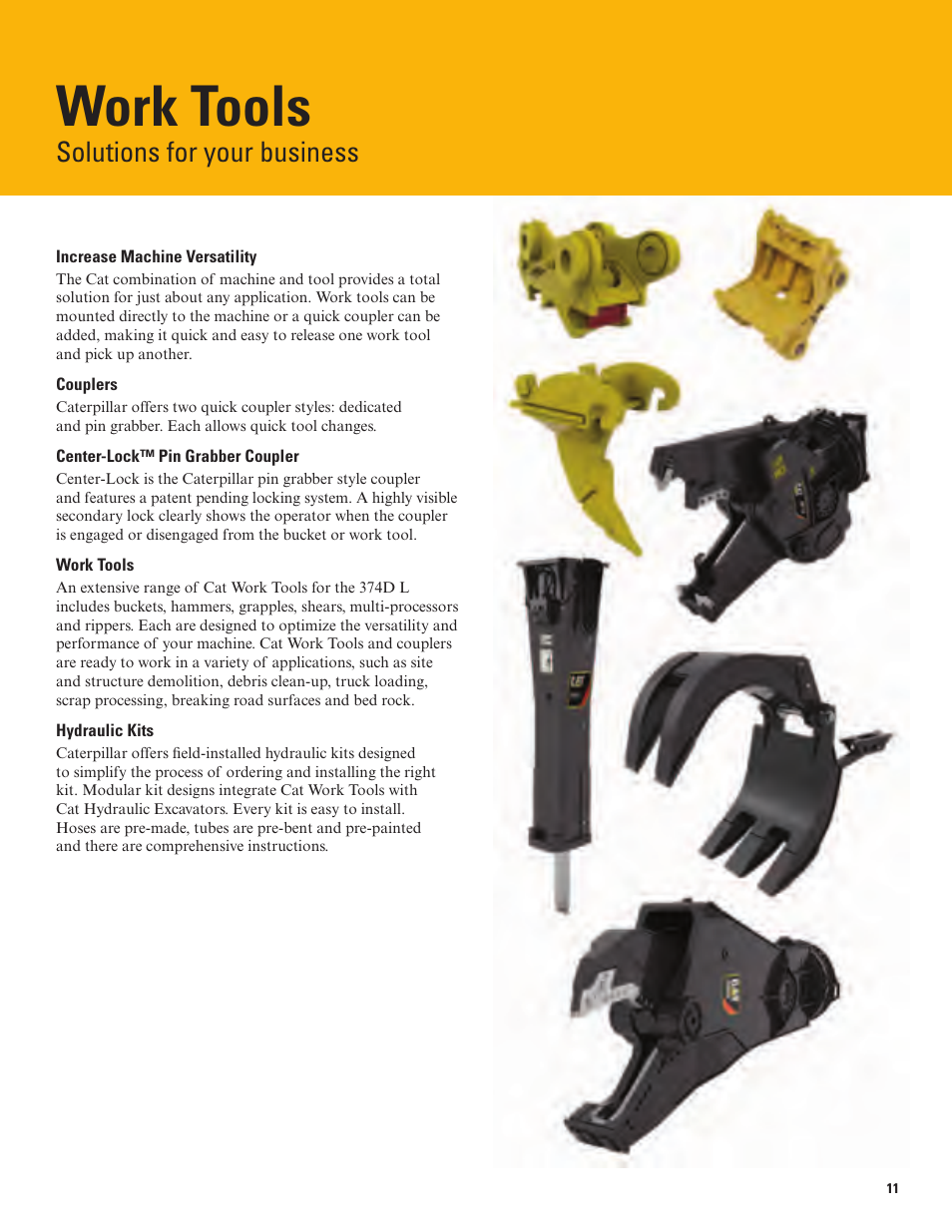 Work tools, Solutions for your business | Milton CAT 374D L User Manual | Page 11 / 28