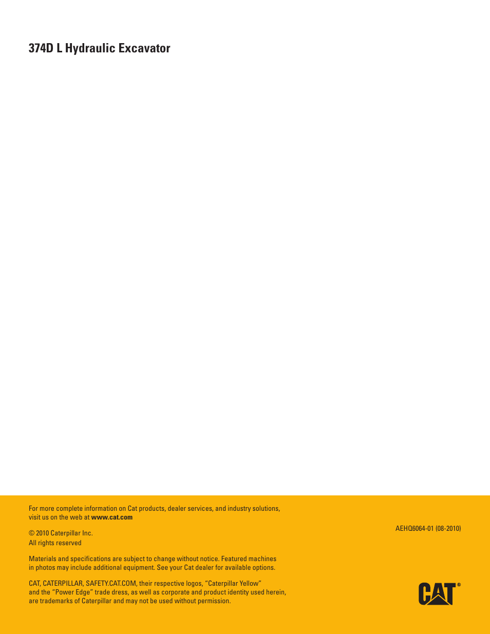 374d l hydraulic excavator | Milton CAT 374D L User Manual | Page 28 / 28