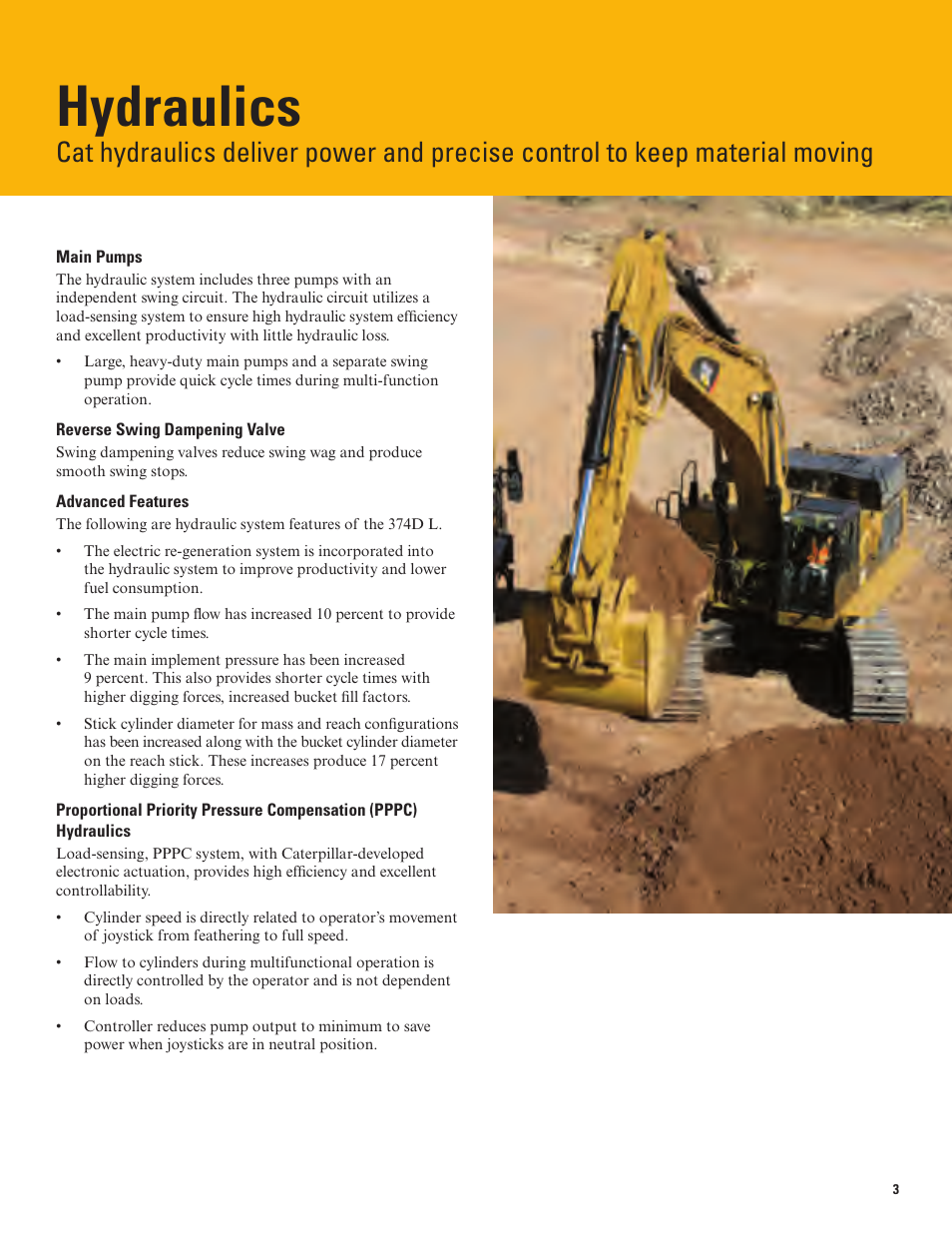 Hydraulics | Milton CAT 374D L User Manual | Page 3 / 28
