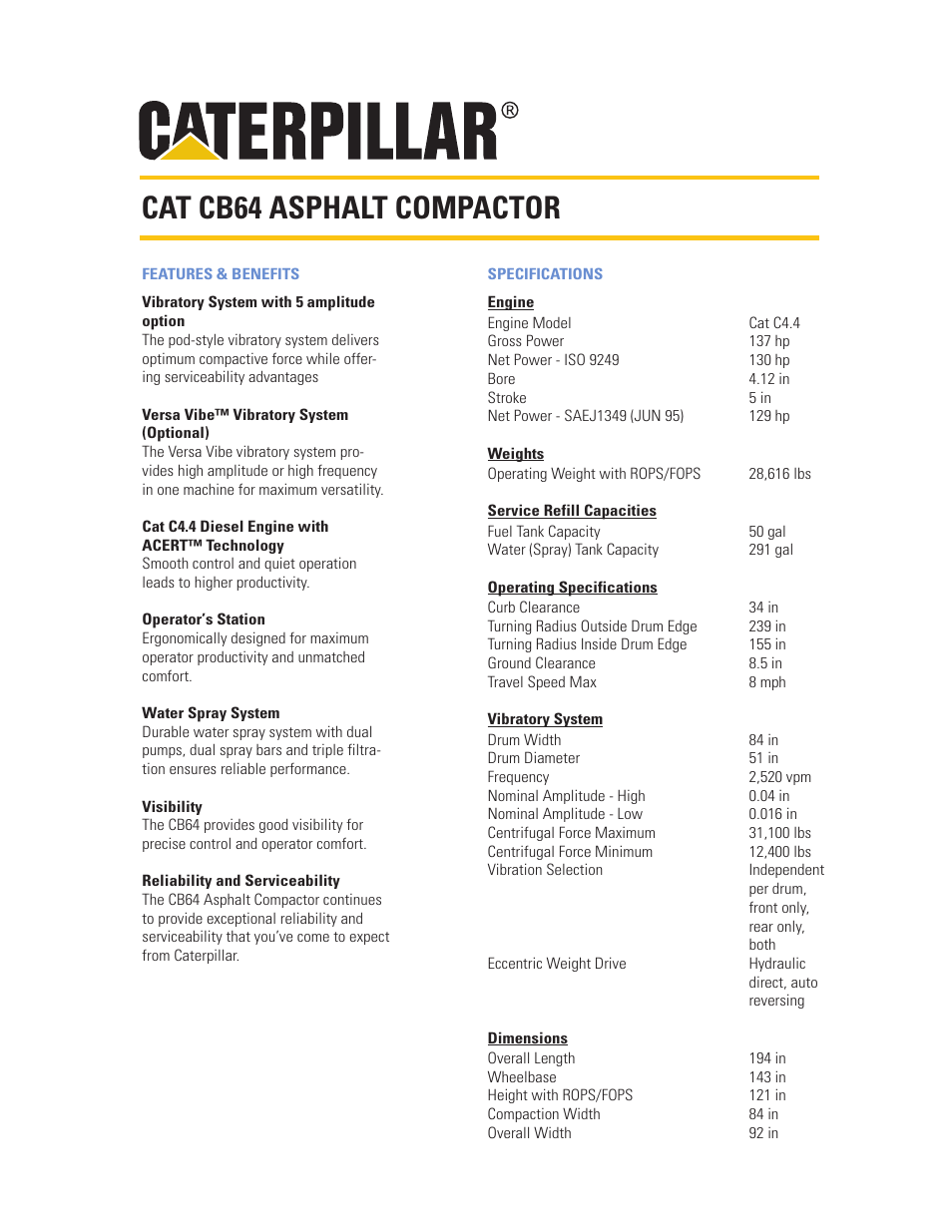 Milton CAT CB64 User Manual | 1 page