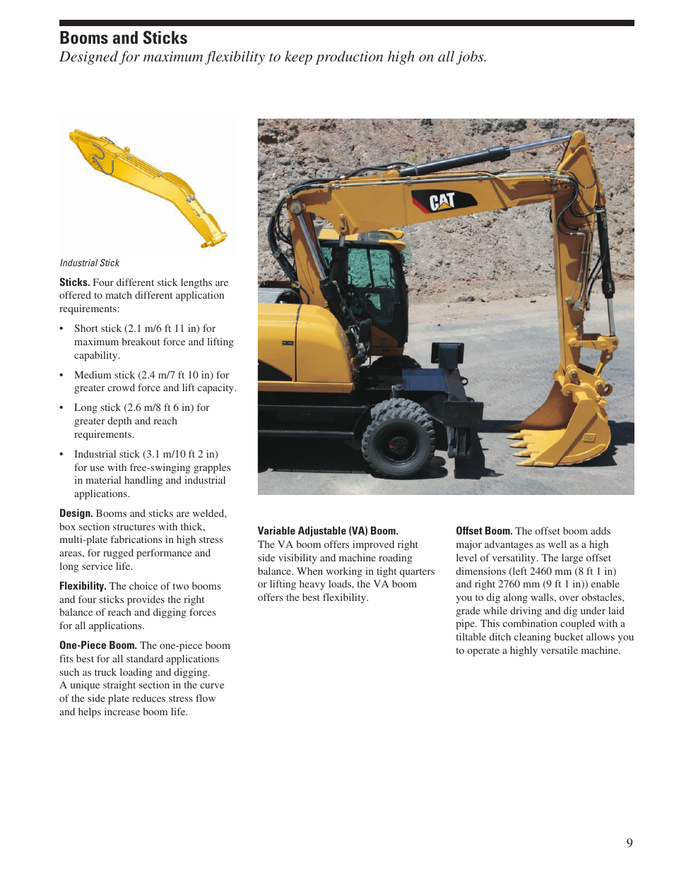 Booms and sticks | Milton CAT M315D User Manual | Page 9 / 36