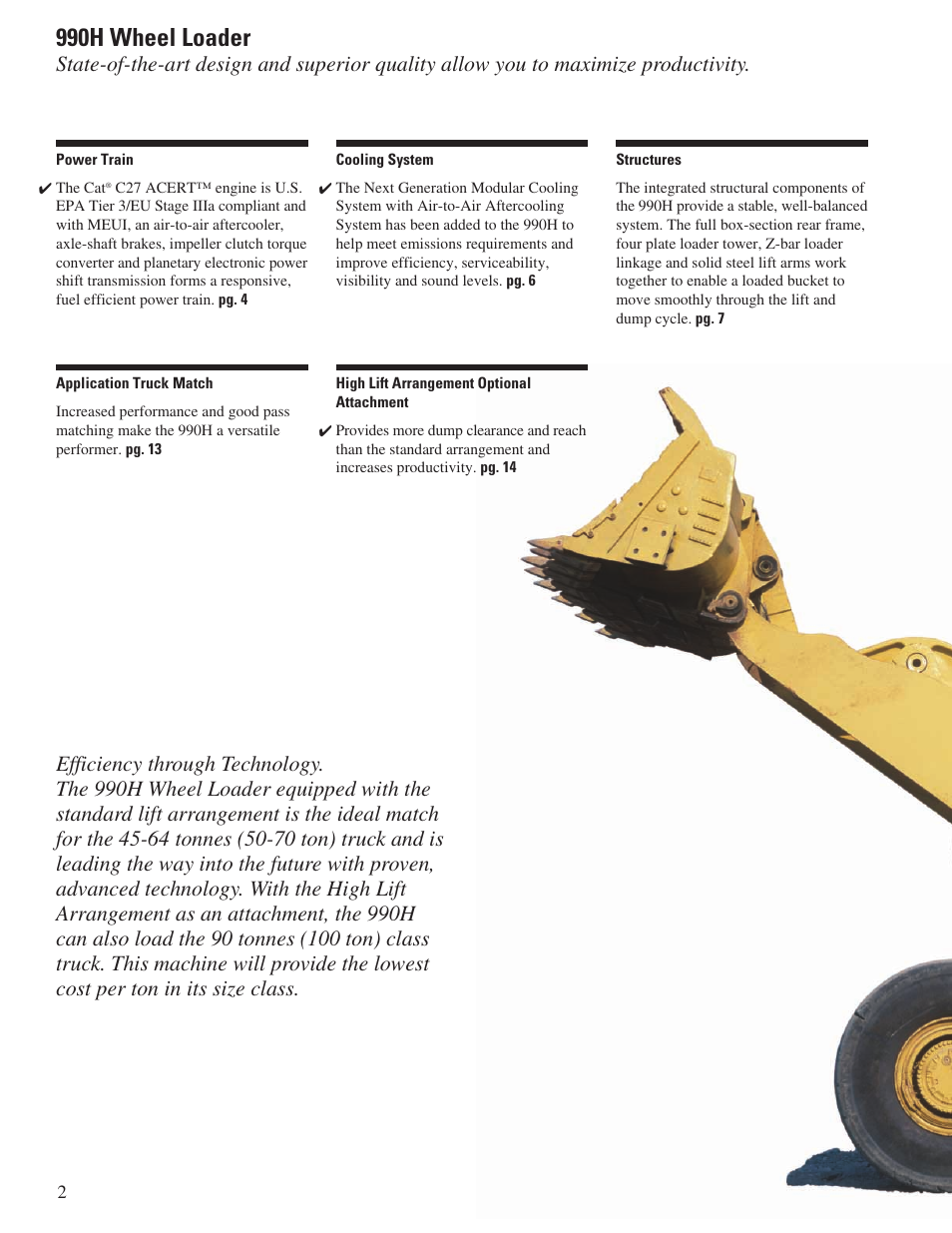 990h wheel loader | Milton CAT 990H User Manual | Page 2 / 28