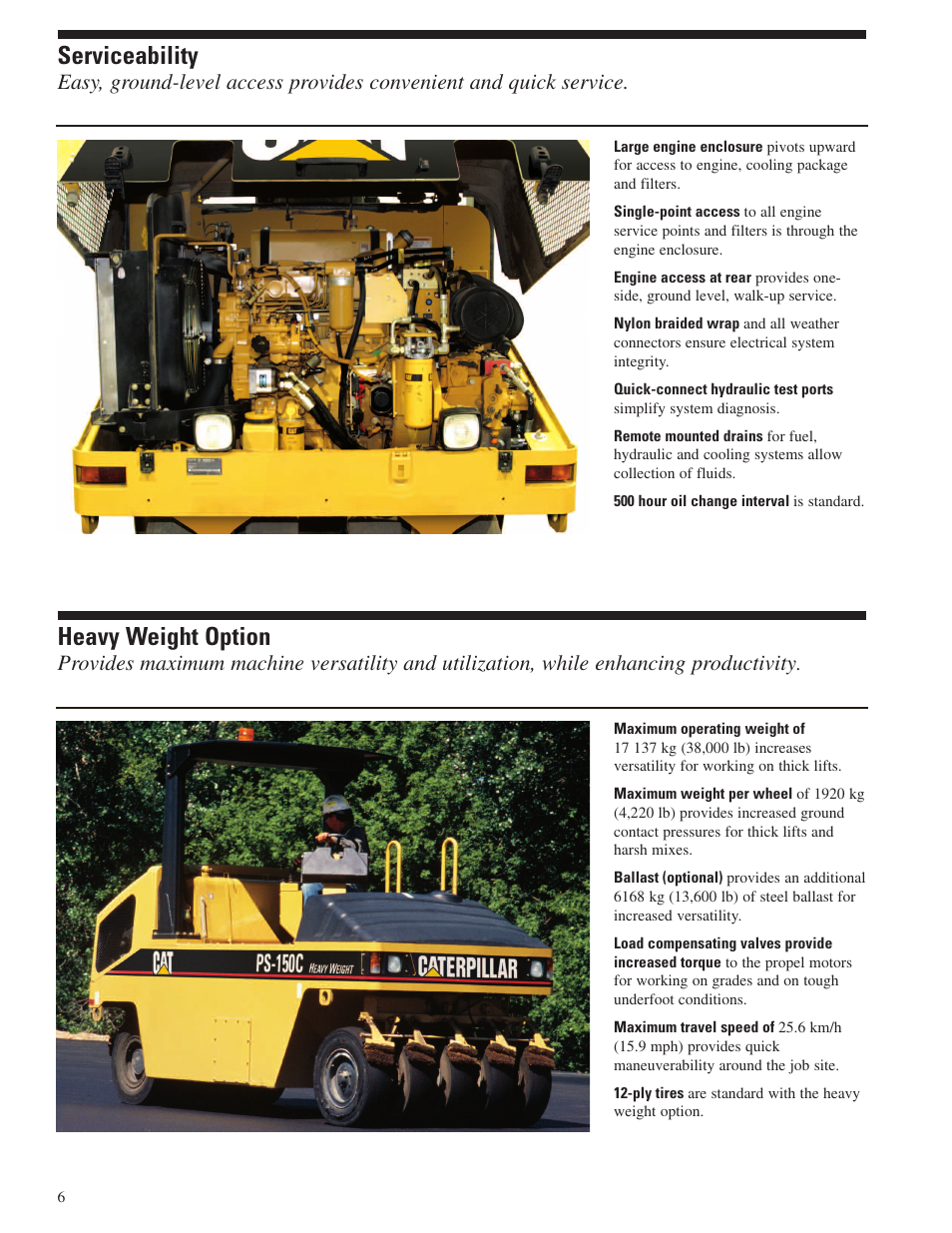 Serviceability, Heavy weight option | Milton CAT PS150C User Manual | Page 6 / 16